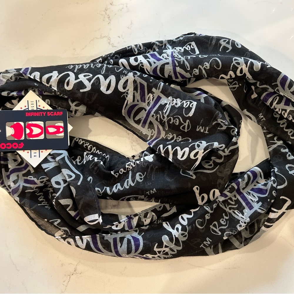 Colorado Rockies Black and Purple Graphic Infinity Scarf